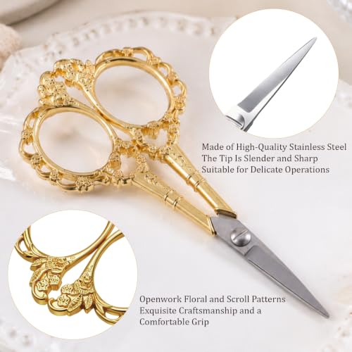 Viliqiou Vintage Stainless Steel Cuticle & Facial Hair Scissors