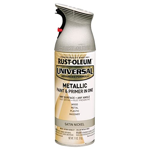Rust-Oleum Universal All-Surface Metallic Spray Paint, Satin Nickel, 11 oz