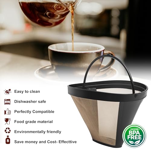 BRENSTEN #4 Cone Reusable Coffee Filter for Cuisinart Coffee Makers