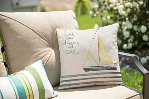 Solekla 18x18 Nautical Pillow Cover Sl88 - Boat in Waves Print