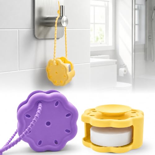 NEDLEDK Silicone Shower Steamer Holder - Adjustable Hanging Tray (Purple)