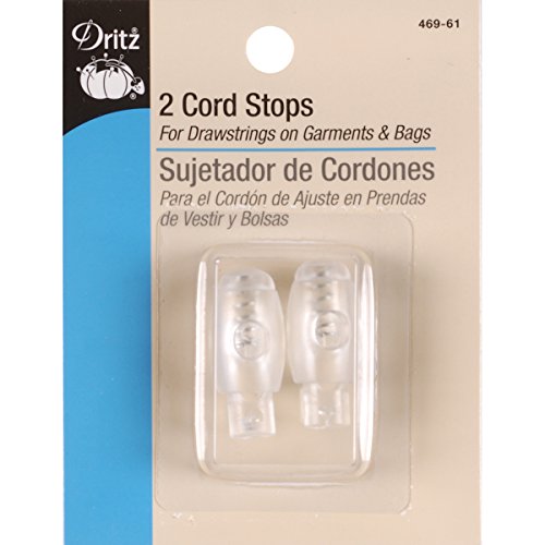 Dritz Cord Stops for Drawstrings on Garments and Bags Clear 2-Count