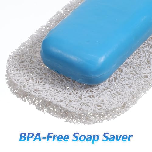 Grevosea 2-Piece Self-Draining Soap Dish Holder with Soap Saver Pads