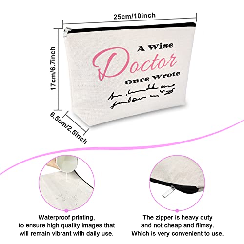 Doctor Makeup Bag - Waterproof Cotton Linen Travel Cosmetic Pouch