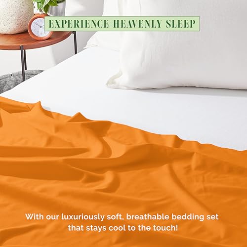 Elegant Comfort California King Flat Sheet - 1500 Thread Count, Orange