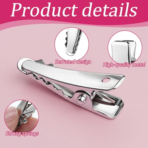 HJZHII 100 Pcs Metal Alligator Hair Clips, Mini Silver Hair Pins for Styling and Crafts