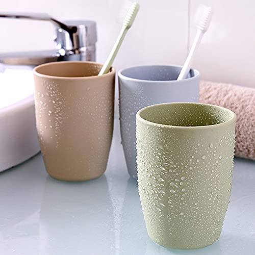 ALINNA Reusable Bathroom Tumbler Cup Set - 400ml Wheat Straw (3 Pack)