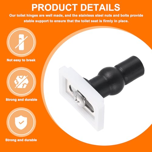 uxcell 2Pcs Toilet Seat Cover Hinges - Stainless Steel & Plastic, 40mm