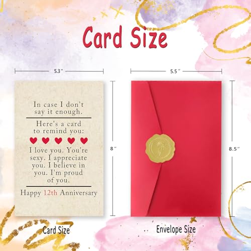 12th Anniversary Card for Husband and Wife - Silk Wedding Gift