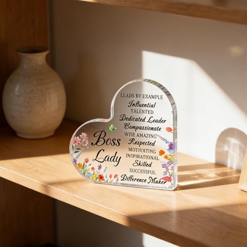 Inspirational Boss Lady Acrylic Desk Decor Gift for Women