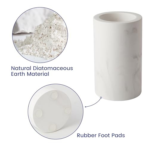 Diatomite Toothbrush Holder for Bathroom - Marble White Organizer