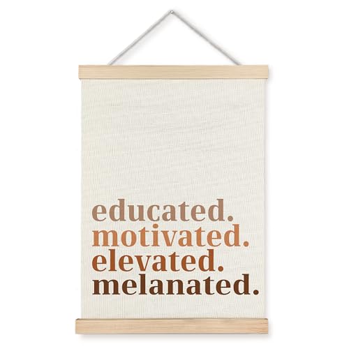Black Girl Magic Wall Art Canvas Print 12x16 Inch - Educated Motivated Elevated Decor