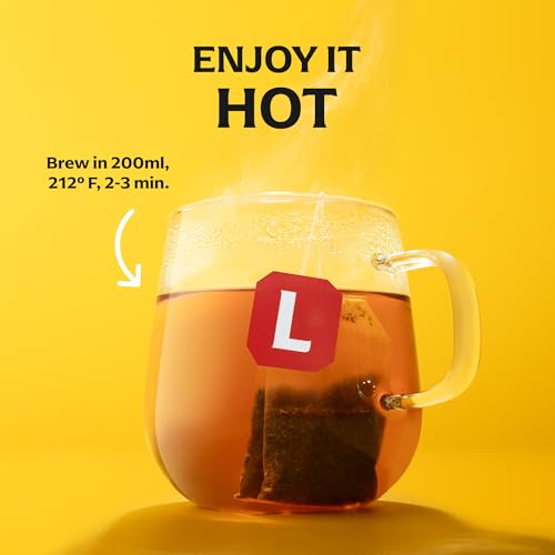 Lipton Lemon Ginger Herbal Tea Bags, Caffeine-Free, 20 Count