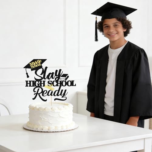 Middle School Graduation Cake Topper - Slay High School Ready