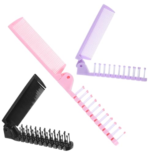 ZEYIYER 3Pcs Mini Folding Hair Combs - Double-Head Pocket Combs