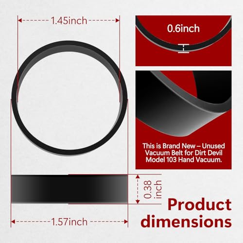 2-Pack Replacement Vacuum Belts for Dirt Devil 103 Hand Vacuum