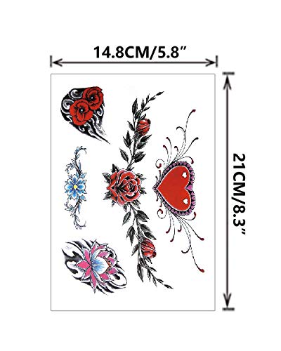 Pinone Floral Butterfly Temporary Tattoo Stickers Waterproof Body Art