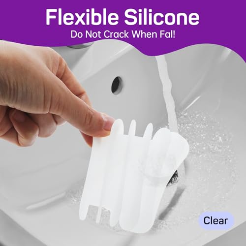 Self-Draining Silicone Soap Holder - 2 Pack Waterfall Soap Dish, Clear