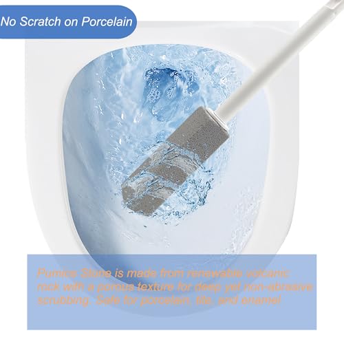 Pumice Stone Toilet Bowl Cleaner with Long Handle - Eco-Friendly Stain Remover