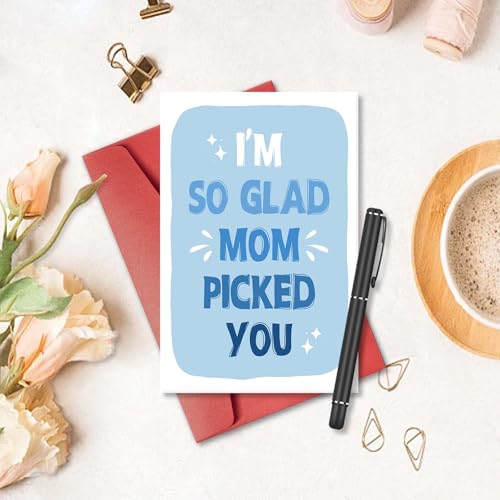 Heartfelt Father's Day Card for Stepdad with Red Envelope