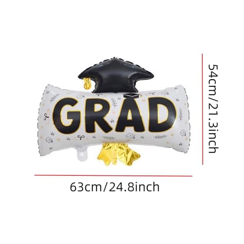 Graduation Diploma & Cap Foil Balloons - Congrats Grad Decor