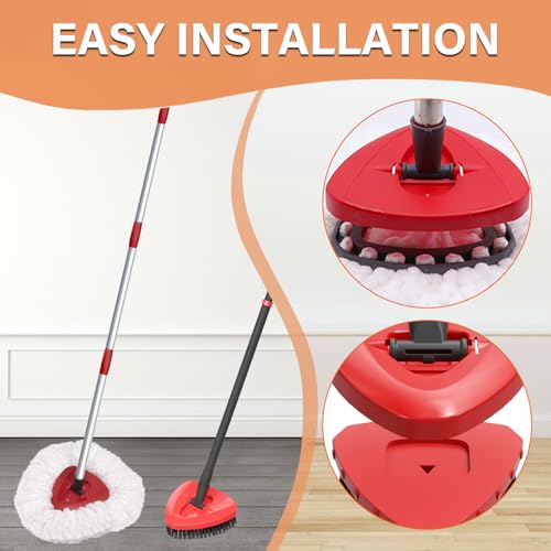 Fatmass Spin Mop Replacement Heads & Scrubber Brush Set for O-Cedar EasyWring