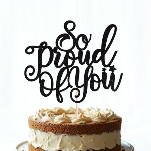 So Proud of You Graduation Cake Topper - 6.5x5 Inch Decor