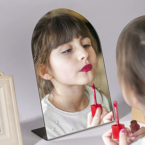 Unbreakable Tabletop Makeup Mirror, 8.8" x 6.3" Shatterproof Desk Vanity