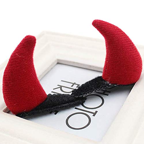 CBLUO Halloween Devil Horns Headband and Hair Clips Set for Cosplay
