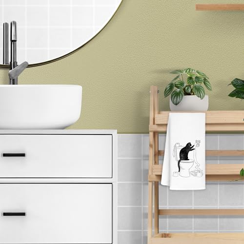 Jvpke Funny Black Cat Hand Towel for Bathroom, Cat Paper Decor, 16x24 - Gift for Cat Lovers