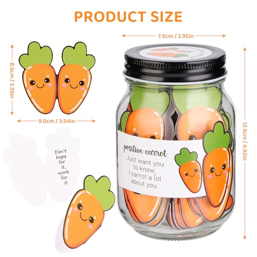 60 PCS Carrot Affirmation Cards Gift Set for Emotional Support