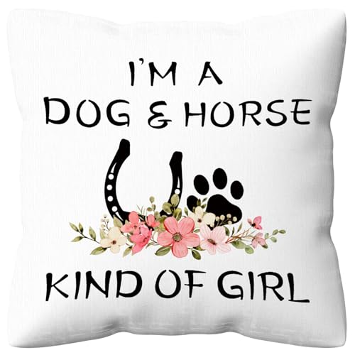 Horse Theme Pillow Cover 18x18 - Flannel Throw Pillow for Cowgirls