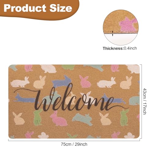 Easter Bunnies Welcome Doormat - Non-Slip Coir 17x29"
