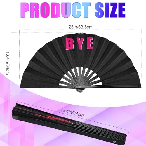 Amyhill Large Folding Hand Fan - 2 Pack, 13 Inch Novelty Design