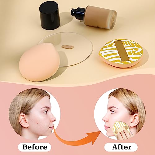 Mozeat Lens Large Makeup Sponges 2 Pcs Teardrop Cushion Powder Puffs