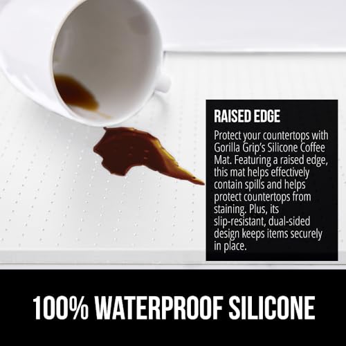 Gorilla Grip Waterproof Silicone Coffee Mat, 15x23, Heat Resistant