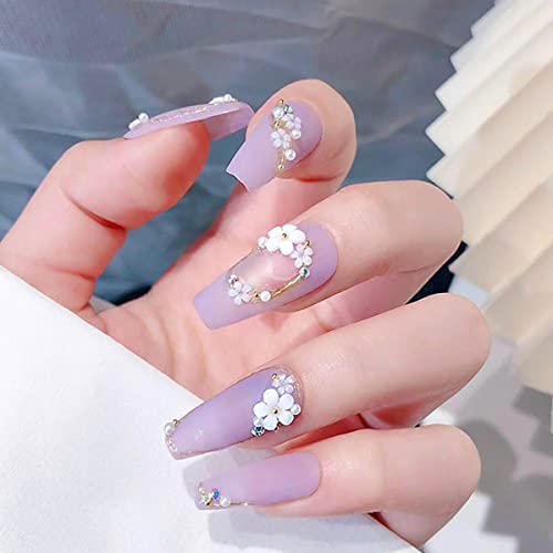 3D Flower Nail Charms with Pearls and Caviar Beads, 400Pcs DIY Manicure