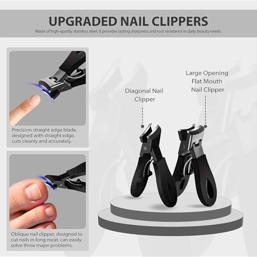 Ingrown Toenail Treatment Kit with Wide Jaw Nail Clippers 2Pcs