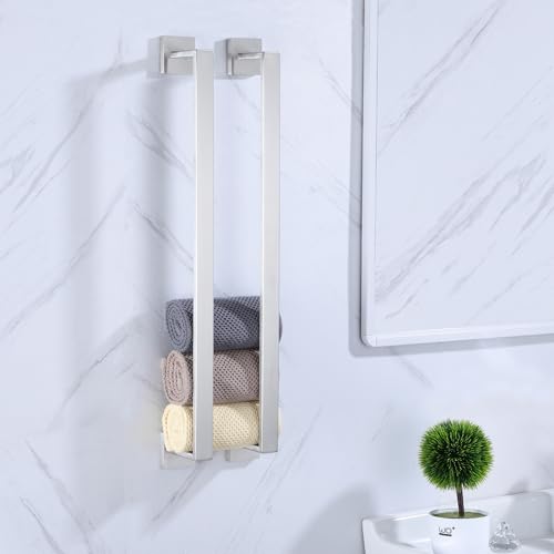 LANC 16-Inch Brushed Nickel Towel Bar - Wall Mounted Stainless Steel