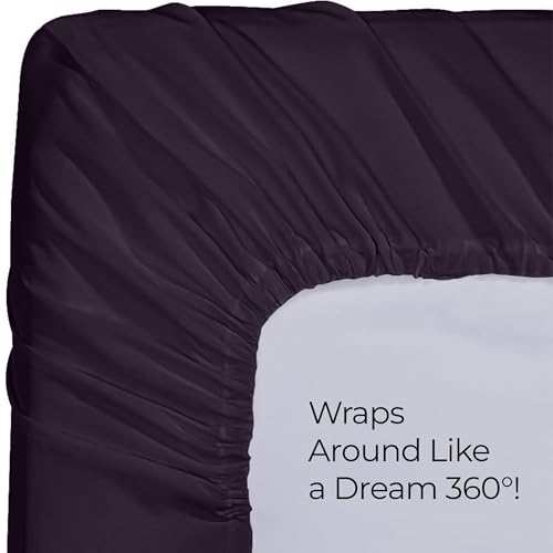Utopia Bedding Twin Fitted Sheet - Soft Microfiber, 15-Inch Deep Pocket, Purple