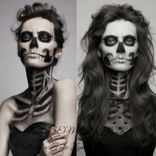 Halloween Face Tattoos - 5 Sheets Zombie Skull Makeup Stickers
