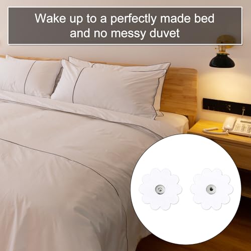16 Pack Duvet Snaps - Flower Shaped Comforter Clips for Bedding