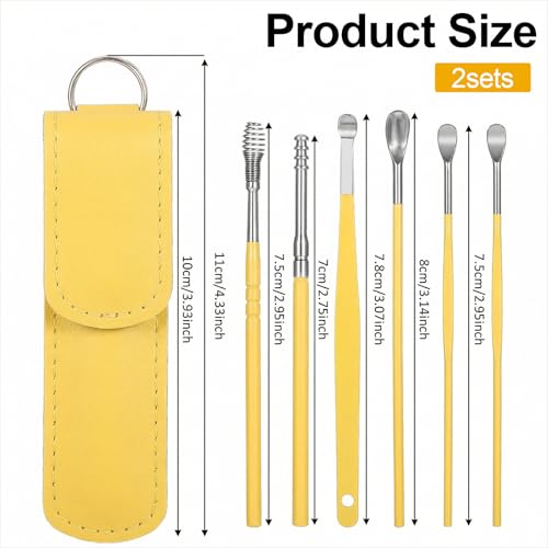 12-Piece Earwax Removal Kit with PU Leather Case & Carbon Steel Curettes
