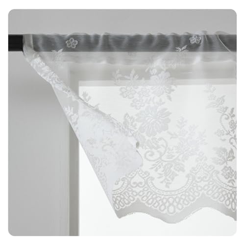 Blooming Vine Sheer Valance Curtain - 52 x 13 Inch Rod Pocket Drape