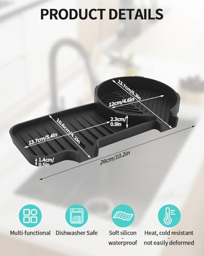 2-in-1 Silicone Sponge & Soap Holder with Drain Tray - Kitchen & Bathroom Organizer