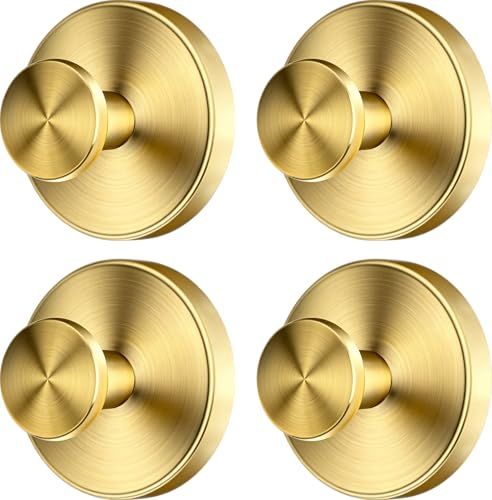 Gold Reusable Suction Cup Hooks - No Drill Shower Hooks (4 Pack)