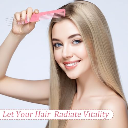 ZEYIYER 2PCS Teasing Comb with Metal Prong Pick for Hair Styling