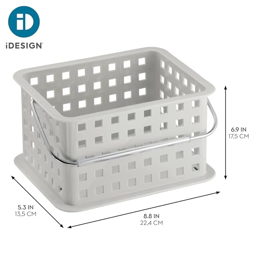 iDesign Portable Shower Caddy Set of 3 - Light Gray Storage Baskets