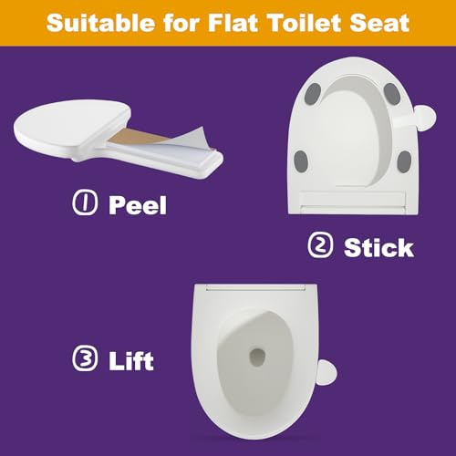 Toilet Seat Lift Handle - White Hygienic Contact-Free Lid Lifter (2-Pack)