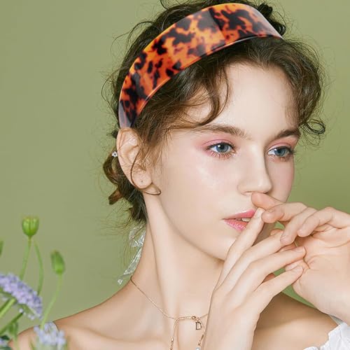 Vovii Tortoise Shell Headband with Teeth Wide Acetate No Slip Hair Band